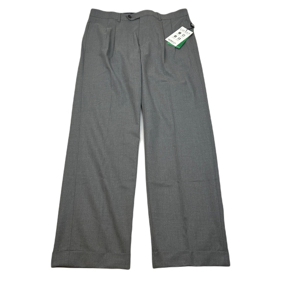 Lauren Ralph Lauren Dress Pants Mens 32x30 Gray Ultraflex Classic Fit‎ NEW